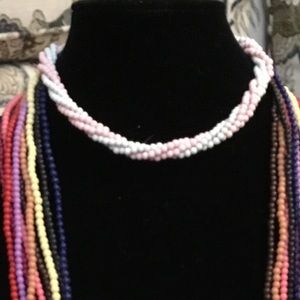 1980s vintage twist beads - multi color no clasp